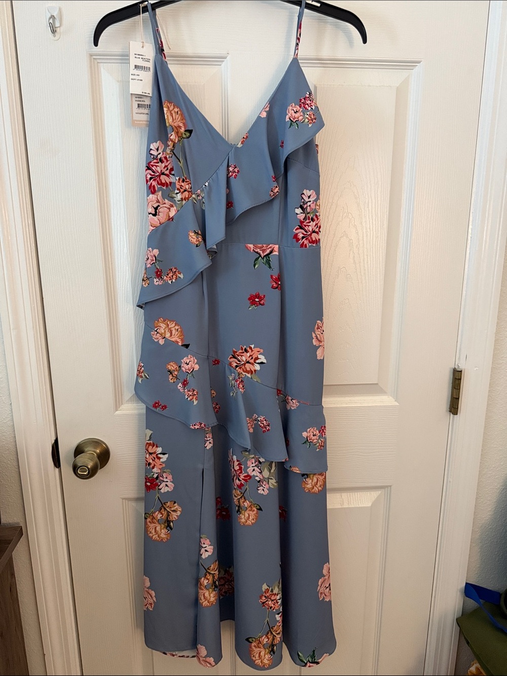 Keepsake Evolve Midi Dress, Blue Scatter Floral XS